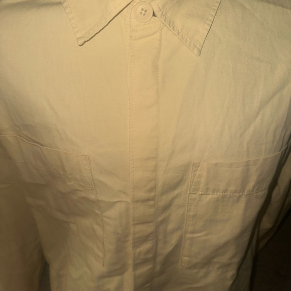 Men’s new size Small S Zara button down long sleeve shirt dual pockets yellow - Picture 3 of 6